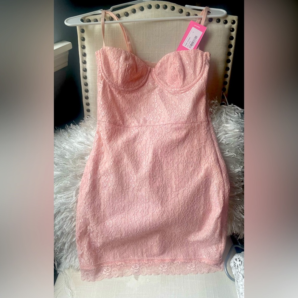 Pink spaghetti strap dress with tags still on, never worn.